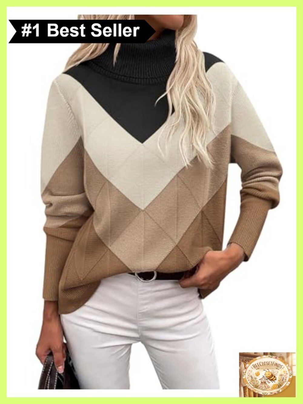 Turtleneck Sweater Chunky Knit Long Sleeve Pullover Women's Fall Winter